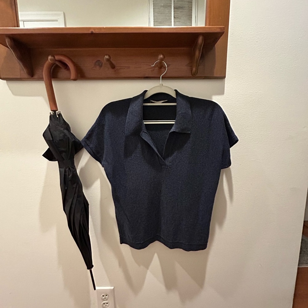 Everlane Rib collar short sleeve sweater XS